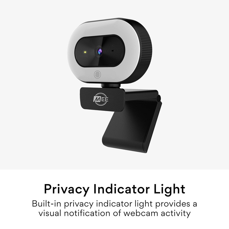 MEE audio CL8A 1080p HD Webcam with Ring Light, Microphone,