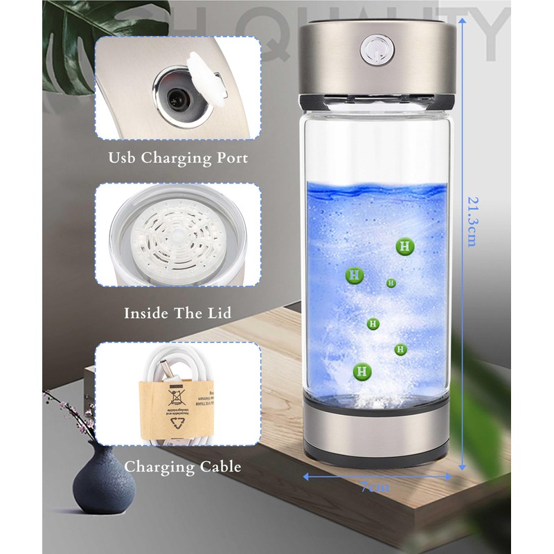 Hydrogen Water Bottle, Portable Hydrogen Water Generator Bottle, USB Charging