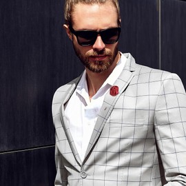 SEWACC Rose Corsage Handmade Rose Flower Men's Lapel Pins Groom Corsage Wedding Silk Rose Lapel Tie Pin Brooch for Man Suit Decoration Outfit Accessories, N / A