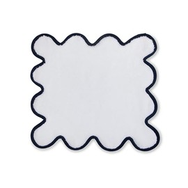 Kassatex Chairish Towels - White/Navy/Washcloth