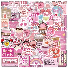 50PCS Love Stickers,Heart Romantic Teens Boys and Girls Sticker Pack Vinyl Skateboard Guitar Door Laptop Luggage Car Bike Water Bottle Birthday Party Supplies Decals