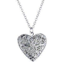 Chandria's Treasures Sterling Silver Engraved Heart Locket Necklace, 18" - Holiday Sale