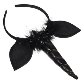 FRCOLOR Creative Unicorn Hair Hoop for Fun Cosplay Party Headdress Accessory Black Lightweight Design for Memorable Photo Props and Eye Catching Performance at Parties