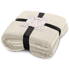 BALOU LIVING Cuddly Fluffy Blanket, 150 x 200 cm, Fleece Blanket, XL, Oeko-Tex Certified, Sofa Blanket, Bedspread, Cream