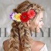 Haomye 5PCS Flower Hair Clip Boho Chrysanthemum Hairpin Hawaiian Floral