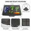 Dish Drying Mat for Kitchen Counter, Silicone Dish Drying Pad,