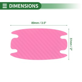 Motoforti Universal Car Door Handle Cup Cover Protection Film Reflective Stickers Anti-scratch, PVC, Pink 4 Pcs