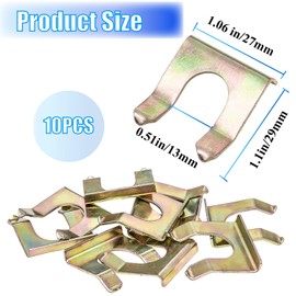 MEAJOO 10PCS Brake Line Clips, U Shape Metal Brake Line Clips Brake Line Retainer Brake Hose Bracket Replacement Hose Retaining Clip Brake Hose Lock for Cars Trucks Motorcycles