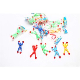 PowerTRC 72 Pieces of Window Crawler Men, Sticky Wall Climbing Rolling Men Novelty Stretchy Sticky Toys for Kids Party Favours