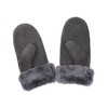 SUPER s6x Lambskin Gloves Mittens Merino Lambskin Dark Grey Ladies
