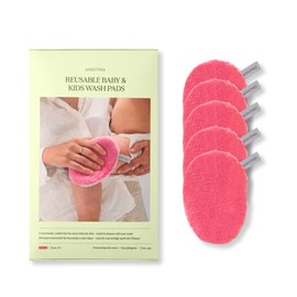 Waschies Baby & Children's Wash Pads - Set of 5 Pink - Suitable for Nappy Rash & Eczema - Hypoallergenic Alternative to Disposable Wipes and Washcloths