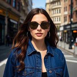 FIMILU Polarized Sunglasses for Women, Trendy Fashion Sun Glasses Square Retro Glasses UV Protection for Daily Outdoor 2pack