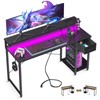AODK Gaming Desk with LED Lights & Power Outlet, 55