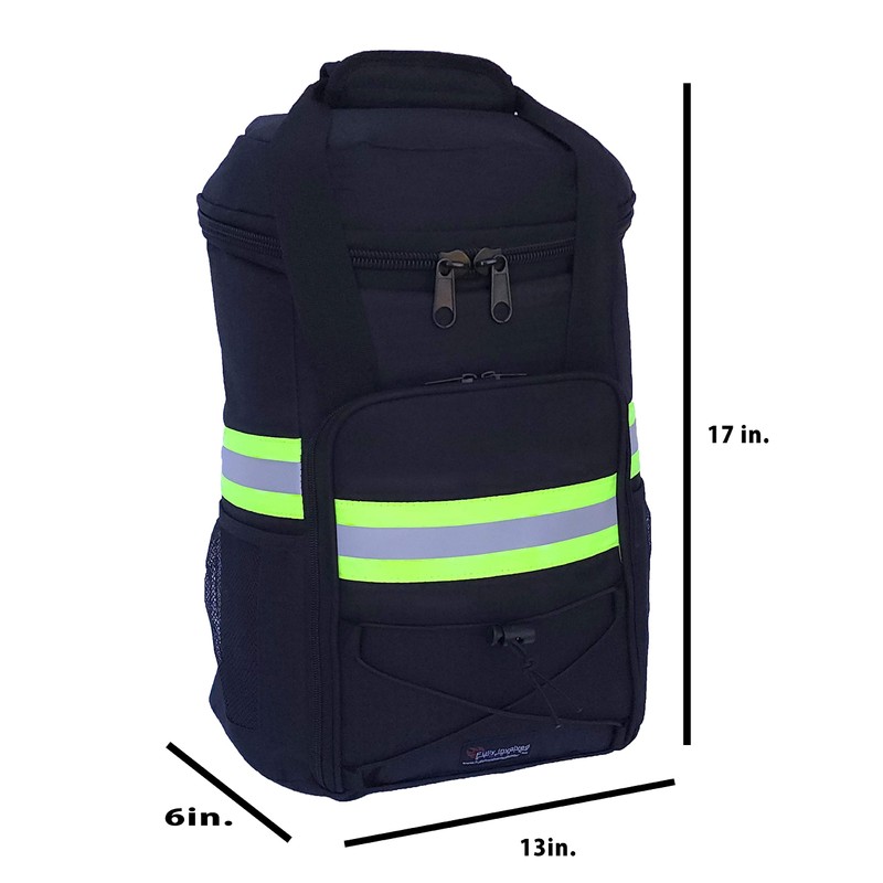 Fully Involved Stitching Firefighter Backpack Cooler (Black)