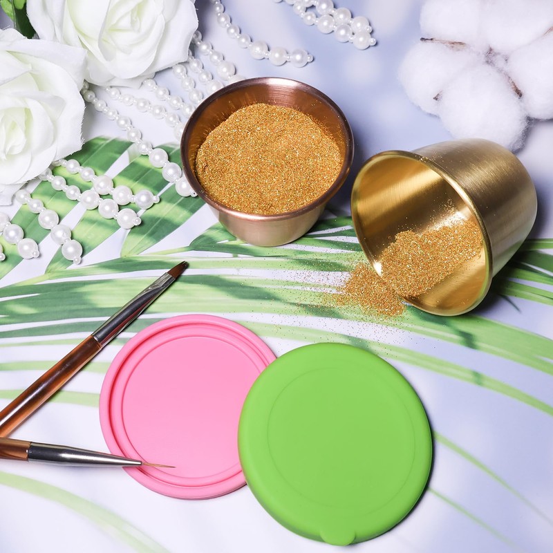 2 Pack Metal Dappen Dish Cups for Nail Art Acrylic