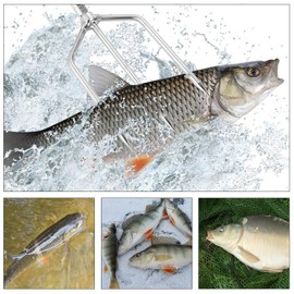 Eleanly Stainless Steel Fishing Spear Fishing Harpoon Stainless Steel Harpoon 3 Prongs Harpoon Barbed Hook for Outdoor Fishing Landing Large Fish Frog