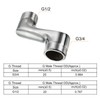 PATIKIL G1/2-G3/4 Wall Mount Faucet Adapters 2pcs 55x70mm Copper Plated