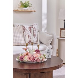 TINGE TIME Artificial Flowers Combo Box Set, Dusty Pink Silk Fake Roses Chrysanthemum with Stems for DIY Bridal Wedding Bouquets Baby Shower Floral Arrangements Centerpiece Table Party Home Decoration