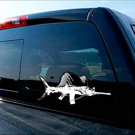 Aftershock Decals Swordfish Gun Sticker Marlin AR-15 Assault Rifle Marina Boat Ocean Decal Set 12 inch Size