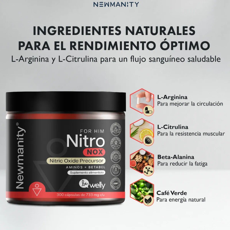 Suplemento en cpsula Newmanity MineralesVitaminas de Nitro NOX x 733mg