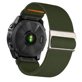 Abanen Quick Fit 26mm Elastic Nylon Soft Stretchy Loop Durable Watch Band for Garmin Fenix 8 51mm / Fenix 7X / Fenix 6X / Fenix 5X / Enduro/epix Pro 51mm / Tactix 7 Pro (Green)