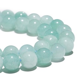 abalorio de piedras preciosas naturales de 10 mm, abalorio de angelita cian pulidas, redondas y suaves, para hacer pulseras, joyas, abalorio sueltas de 15 pulgadas