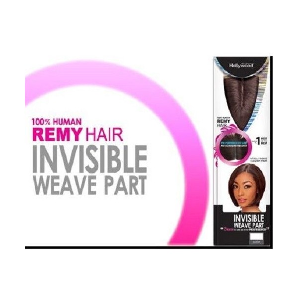 Invisible Weave Part - Hollywood 100% Human Remy Hair Closure (1B-OFF BLACK)