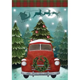 Briarwood Lane Christmas Eve Truck Garden Flag Holiday 12.5" x 18"