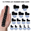Hengxinc 221Pcs Rubber End Caps, 14 Sizes Bolt Covers Kit,