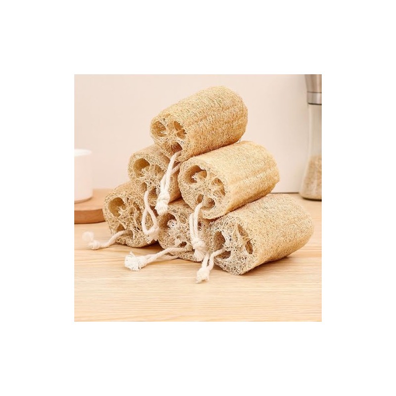Esponja de Lufa Natural, 4 unidades Estropajo para Cuerpo, Esponja