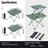 iClimb Ultralight Compact Camping Folding Table with Carry Bag (Green