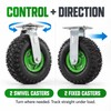 10 Inch Pneumatic Caster Wheels Set of 4, Heavy Duty
