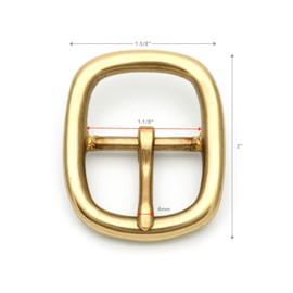 CRAFTMEMORE Solid Brass Belt Buckle Single Prong Buckle for Replacement, DIY Leather Craft SCBB (1 1/8 Inch - FR227)