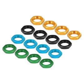 sourcing map Aluminum 17mm RC Wheel Nut Thread M12x1.0mm Hex Wheel Nuts RC Wheel Nut for 1/8 RC Model Car Trucks Off Road Car Upgraded Parts Pack of 16(Black/Gold/Blue/Green)