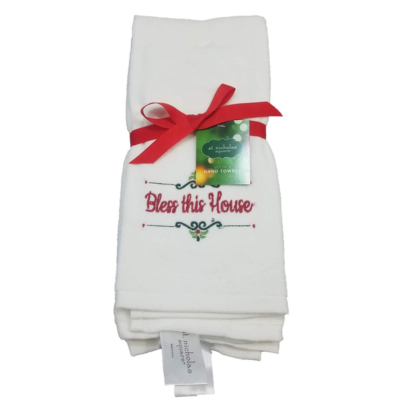 St Nicholas Square Set of 2 Christmas Monogrammed Kitchen Towels
