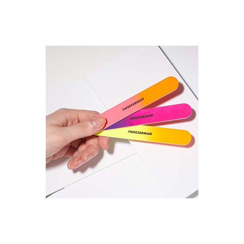 Tweezerman Neon Hot Nail Filemates, 3 Count