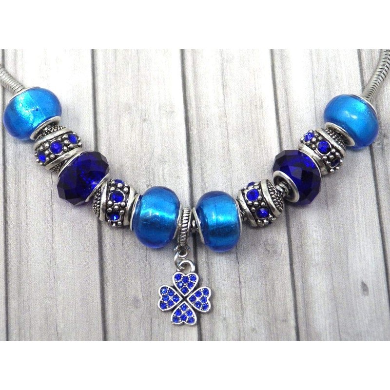 Stainless Steel Chain Charms Thurcolas Manhattan Model with Clover Pendant