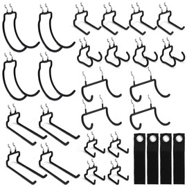 ELEAD 28-Piece Pegboard Hooks with Extension Straps, Heavy Duty Organizer Pegboard Accessories Fit for 1/4" Pegboard, Peg Board Tool Utility Hangers for Power Tool, Drill, Bag, Cord