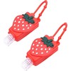 2Pcs Strawberry Empty Travel Hand Sanitizer Bottle, Silicone Sleeve Refillable