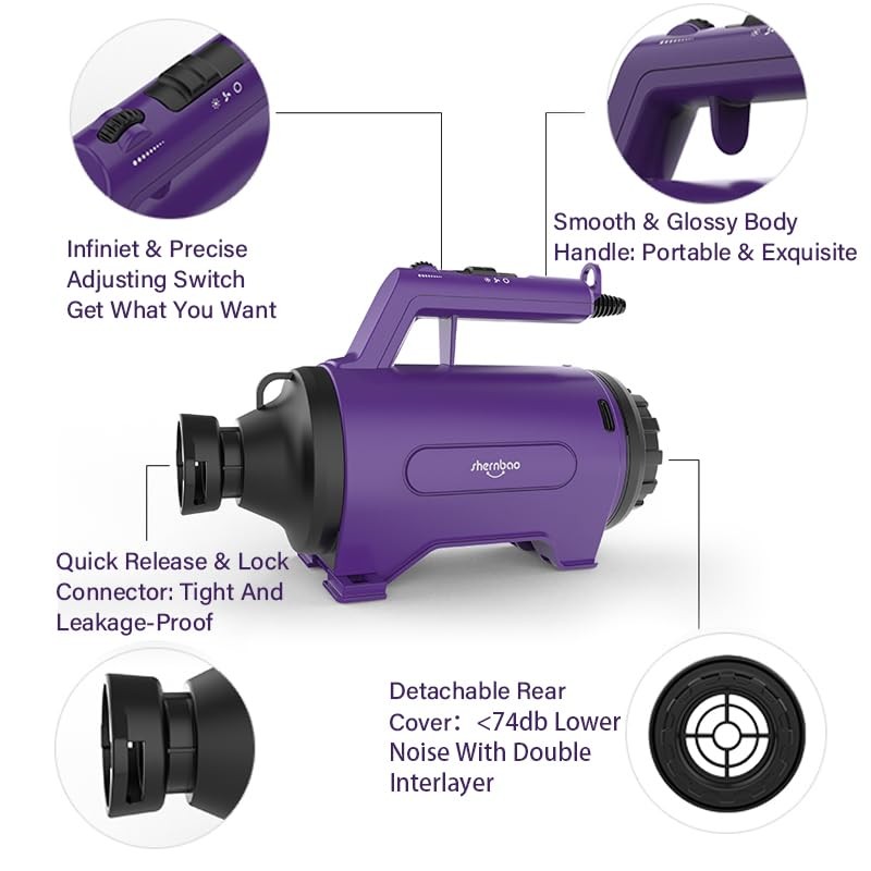 Dog Dryer High Velocity Professional Dog/Pet Grooming Force Hair Dryer/Blower
