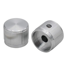 mxuteuk KNOB-05-SR Guitar Knobs Silver Guitar Knobs Audio Volume Control Aluminium Rotary Potentiometer Rotary Knobs for Electric Guitar Bass Screw Replacement Part Type 21 x 17 mm (D x H) Pack of 2