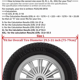 Faux Leather Spare Tire Cover with Camera Hole, L-XL-XXL for Jeep Wrangler JL Sport Sahara Rubicon & Ford Bronco, Bright Glow in the Dark when Rear Car Lights Shine (L: for Tire Diameter 29.5-31 inch)