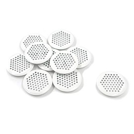 Geesatis Round Soffit Vent, 2 inch / 53 mm Mounting Diameter Stainless Steel Mesh Hole Louver for Kitchen, Cabinet, Wardrobe, Shoe Cabinet and Bathroom, White, 10 Pcs