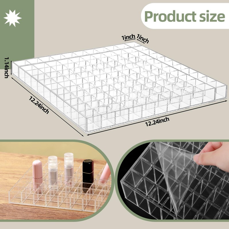 Mumufy Lipstick Holder Clear Acrylic Organizer Makeup Lip Gloss Organizer