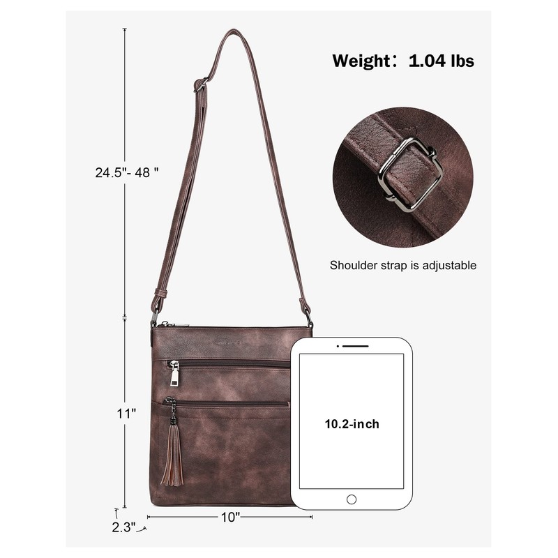 MASINTOR Crossbody Purses for Women, Multi Pocket Casual Crossbody Bag,