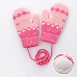 Toddler-Knit-Mittens for Winter Warm-Stretchy-Thick-Gloves for 3-5 Years Kids Boys Girls