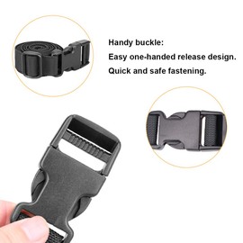 Magarrow 200 cm Luggage Straps Adjustable Travel Accessories Luggage Strap Suitcase Travel Buckle Belt Non-Slip Suitcase Strap Packing Belt for Travel (Black, Pack of 4)