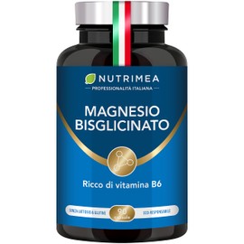 Magnesio Bisglicinato | Forma Chelata | Con Vitamina B6 | Contro Stress e Affaticamento | Dolori Muscolari | Elevata Biodisponibilità | 90 Capsule Vegetali | Nutrimea