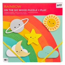 Petit Collage Rainbow Chunky Wood Puzzle + Play