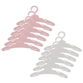 Clothes Hangers Plastic Doll Clothes Hanger Toy Hanger Mini Clothes Hanger Miniature Clothes Hanger White Clothes Hanger Pink Clothes Accessories for 14-18 Inch Doll Outfits, Pack of 12